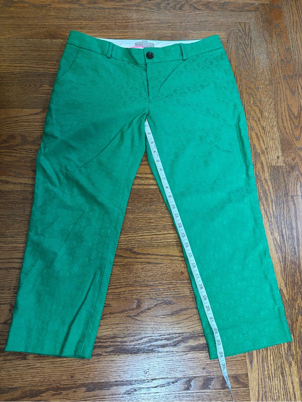 Banana Republic Emerald Green Jacquered Chinos - Size 12P